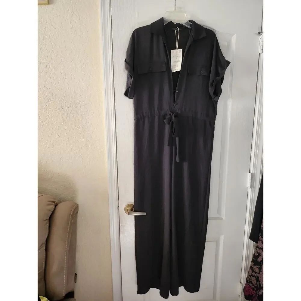 Zara Flowy Pocket Jumpsuit size M NEW - Picture 3 of 4